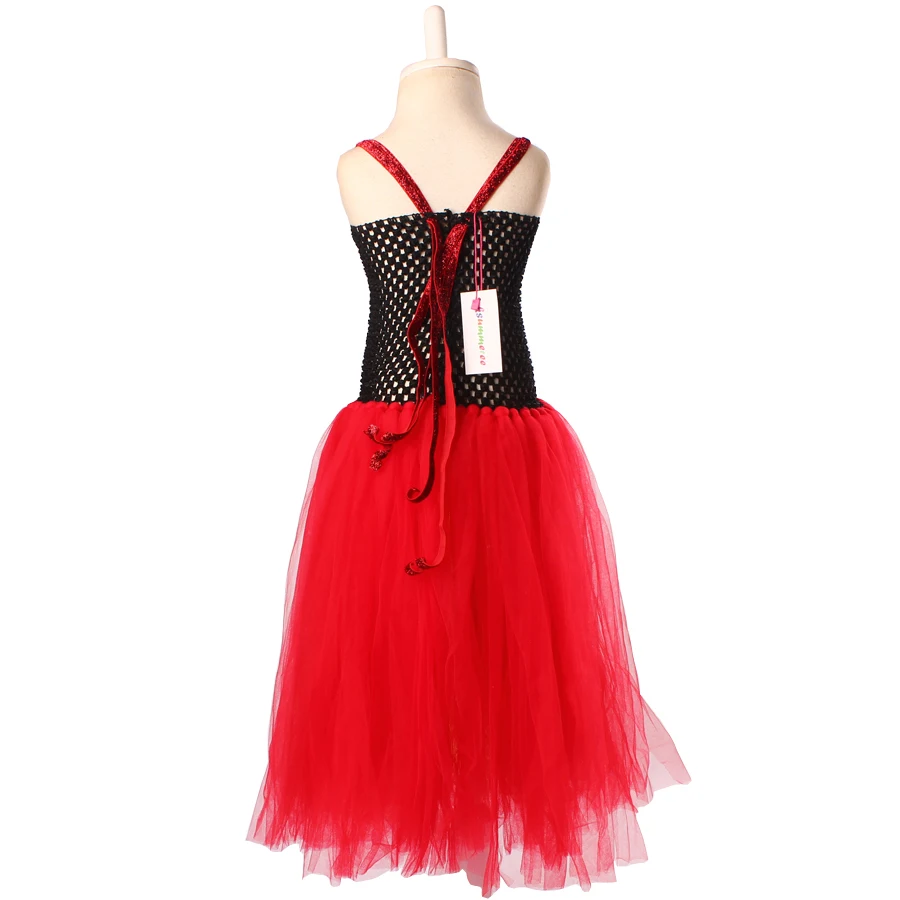 Ksummeree/платье-пачка для девочек в стиле королевы сердец костюм на День святого Валентина на Хэллоуин платье-пачка с дикими сердечками TS116