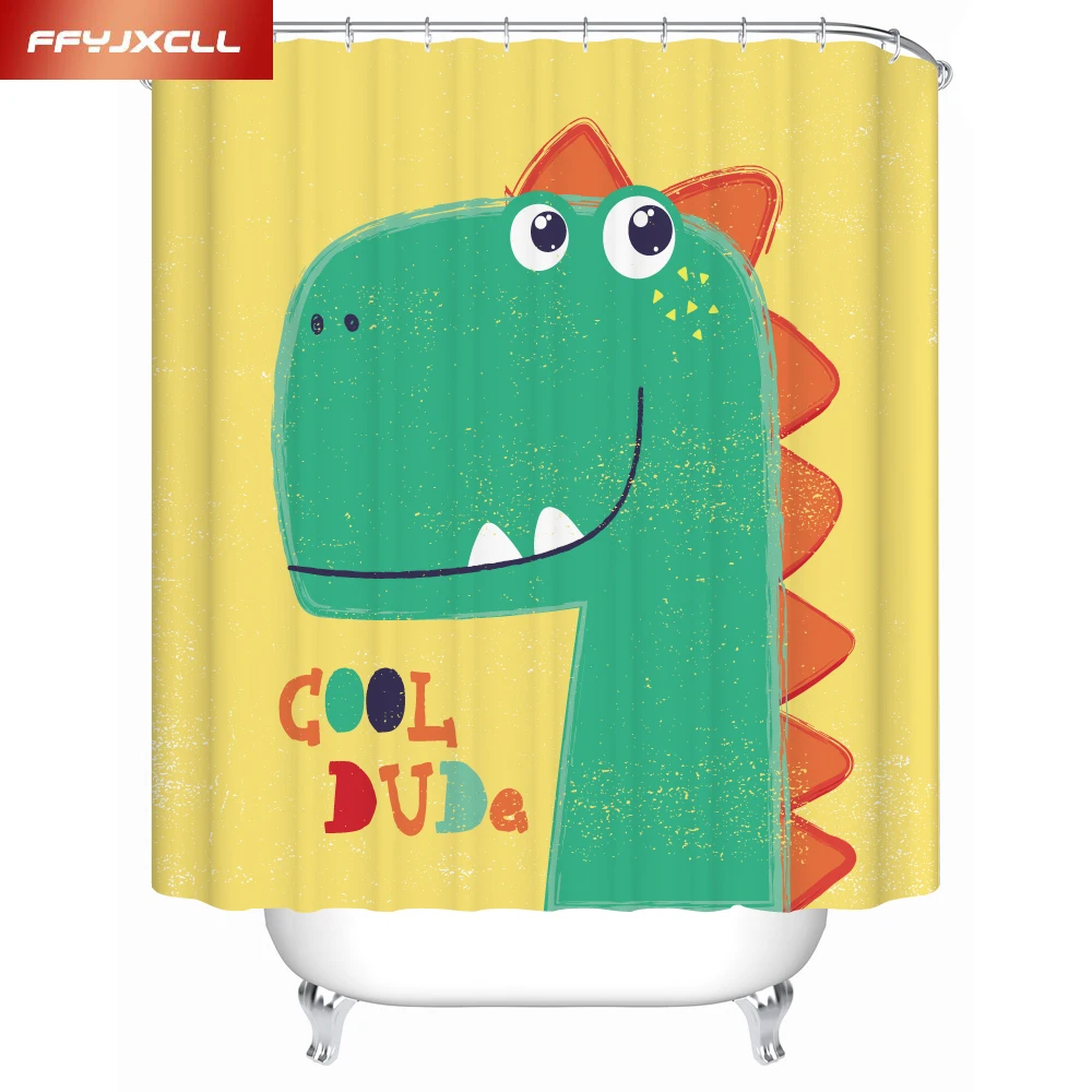 

Modern Polyester Cute Cartoon Child Shower Curtain Waterproof Mildew Home Bathroom Curtain Custom Made