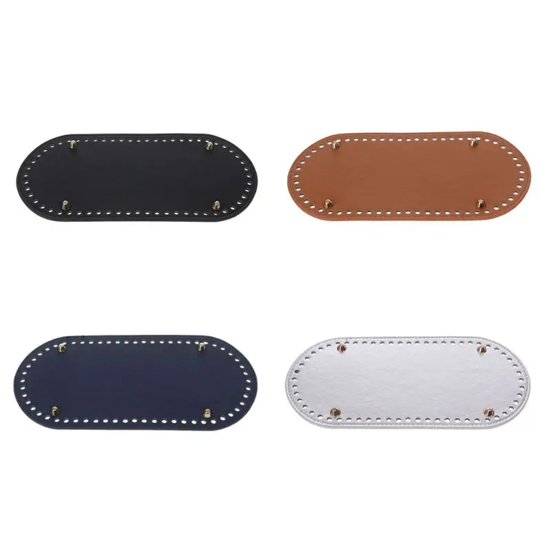 

New 1 Pc Oval Long Bottom for Knitting Bag PU Leather 60 Holes Women Bags Handmade DIY Craft Accessories 4 Colors