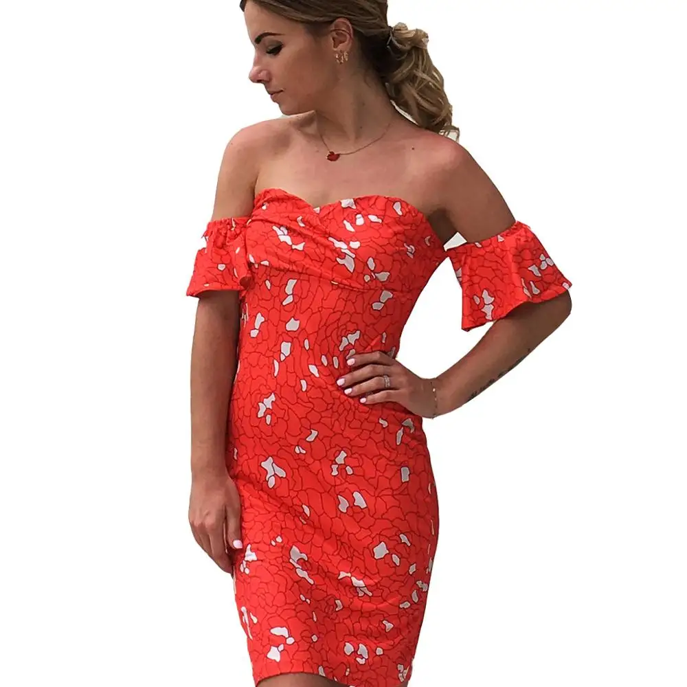 

New Sexy Printed Chest-wrapped Dresses Fashion Slim Fashion Dance Short Dress