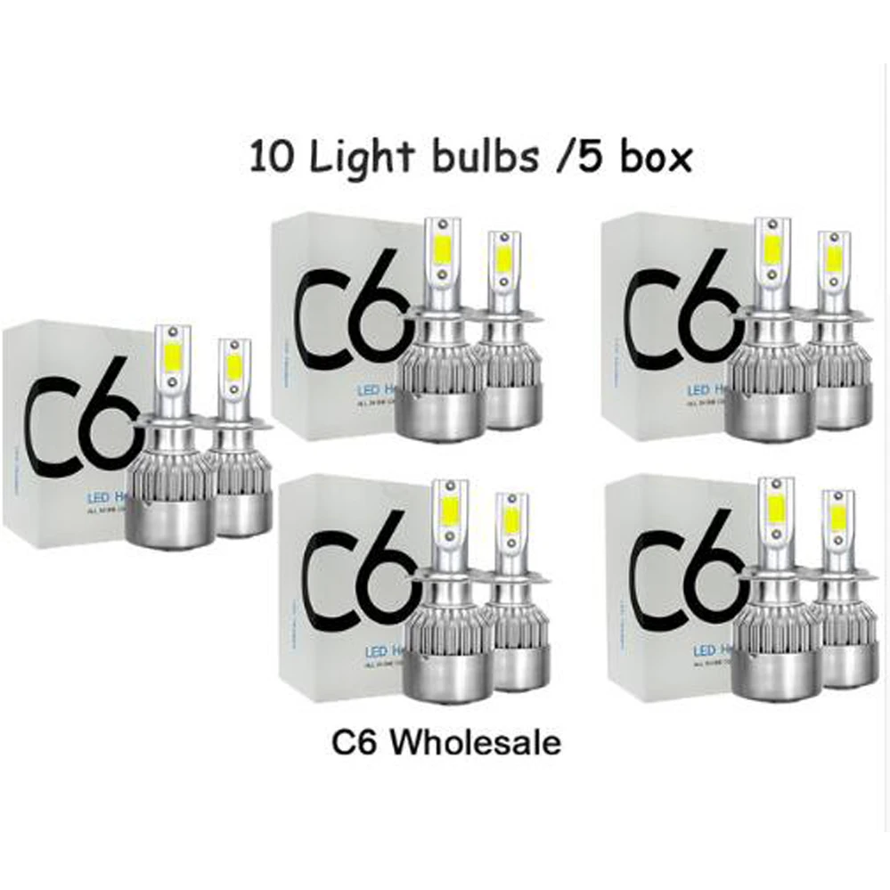 

C6 Wholesale Car Lights Bulbs H7 LED H4 9003 HB2 H11 LED H1 H3 H8 H9 880 9005 9006 H13 9004 9007 Auto Headlights 12V Led Light