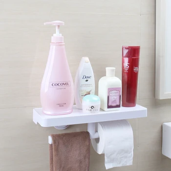 

Strong Suction Cup Toilet Roll Paper Hanger Toiletries Finishing Rack Bathroom Toilet Rack Wall Hanging