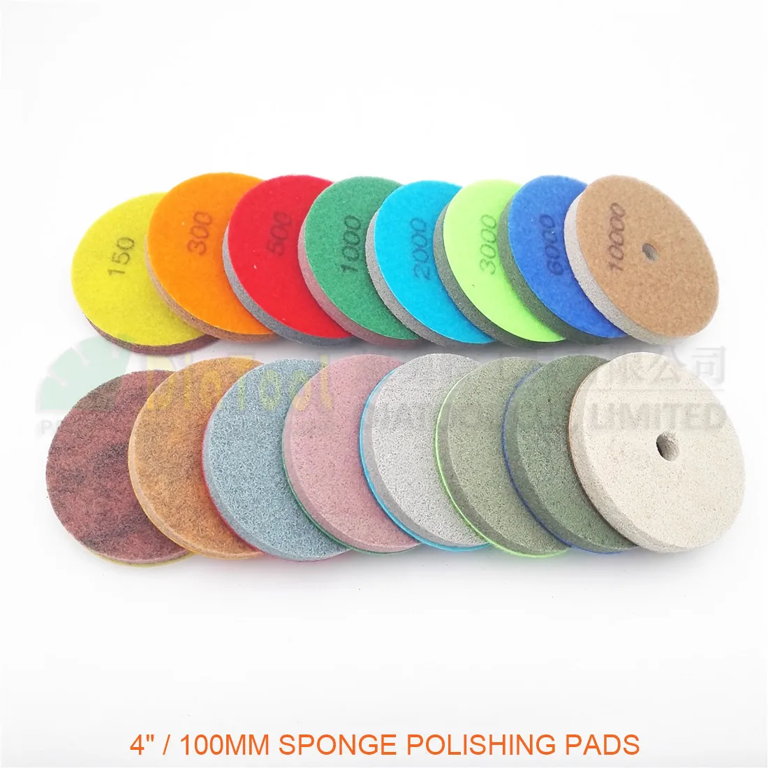 DIATOOL 10pcs 100MM Sponge Diamond Polishing Pads for soft stone marble artificial Stone terrazzo floor Grit #3000 4inch