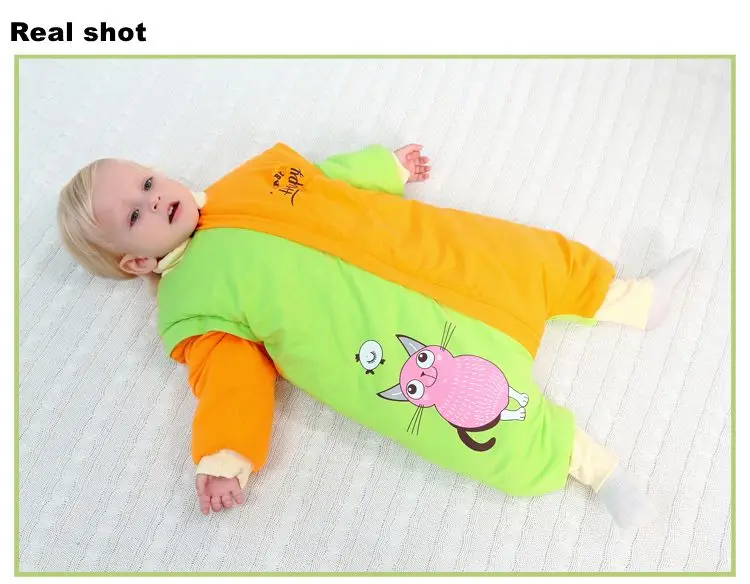 Детский осенне-зимний толстый хлопковый спальный мешок для малышей, Детские принадлежности для защиты от ударов
