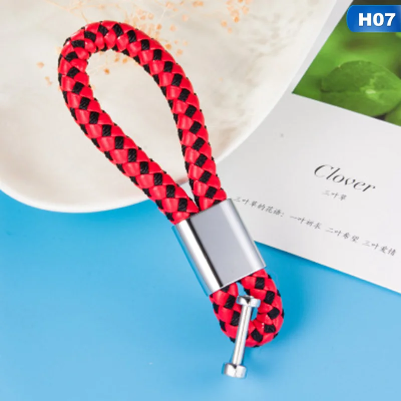 Универсальный мужской женский Плетеный винтажный кожанный браслет ремень автомобильный брелок 11 цветов Брелок для ключей