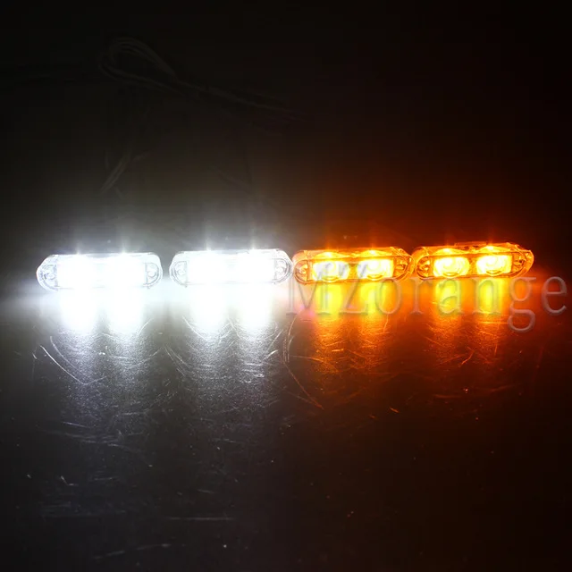 Мерцающий светильник s стробоскопы полиции светильник s 4x2 светодиодный мерцающий светильник полиции светильник стробоскоп проблесковый маячок полицейской проблесковый маячок Fso автовспышка - Испускаемый цвет: 2 White 2 Yellow