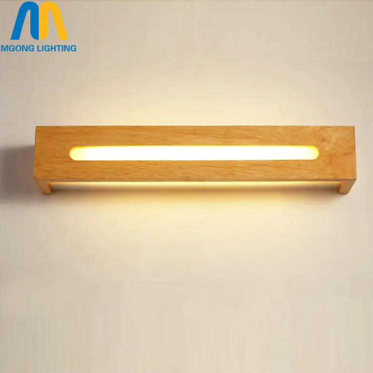 Деревянное винтажное светодиодное настенное зеркало для ванной комнаты