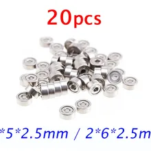 20 штук 520/620 подшипник 5 мм/6 мм направляющие роликовые подшипники для Tamiya Mini 4WD RC автомобильные запчасти 2*6*2,5 мм 2*5*2,5 мм