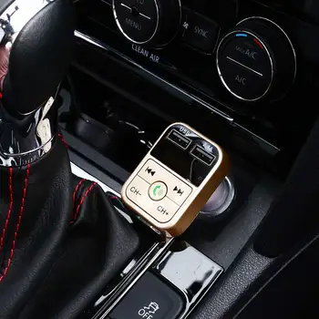 

5V 2.1A LED Digital Display Car Wireless Bluetooth Kit Handsfree Calling Receiver FM Transmitter Mic Dual USB Car Phone Charger