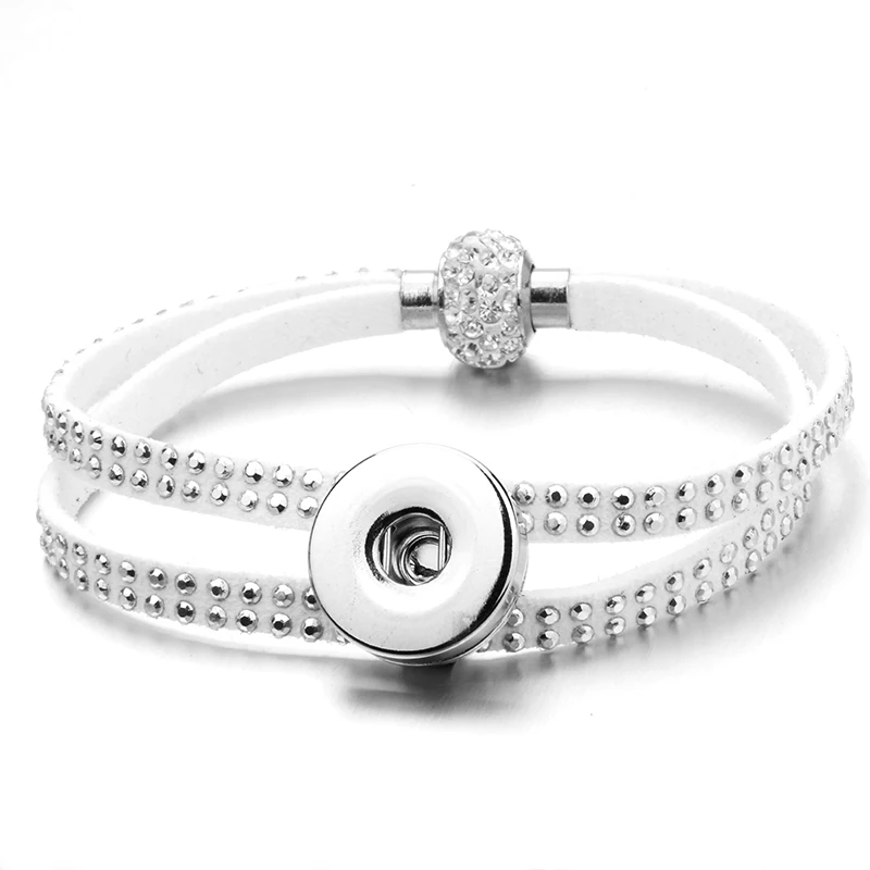 

charm Rivet Crystal Magnet buckle 18mm metal Snap Button bracelet watches women one direction female DIY jewelry TZ35