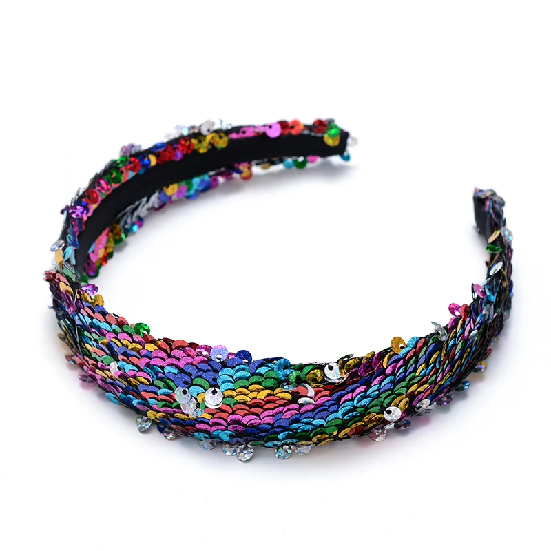 

Fashion Reversible Glitter Sequins Hairbands for Women Headbands Wide Head Hoop Lady Girls Hair Bands for Women Hair Accessories