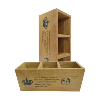 

Wood Case Storage Box Creative household Rectangle Storage Organizer Case Box Three Cell Home Decorations Supplies Storage Boxes