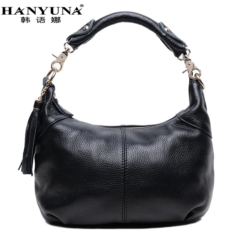 

HANYUNA 2017 New Fashion 100% Genuine Leather Women's Bag Ladies Baguette Female Crossbody Bag Casual Solid Female Bag