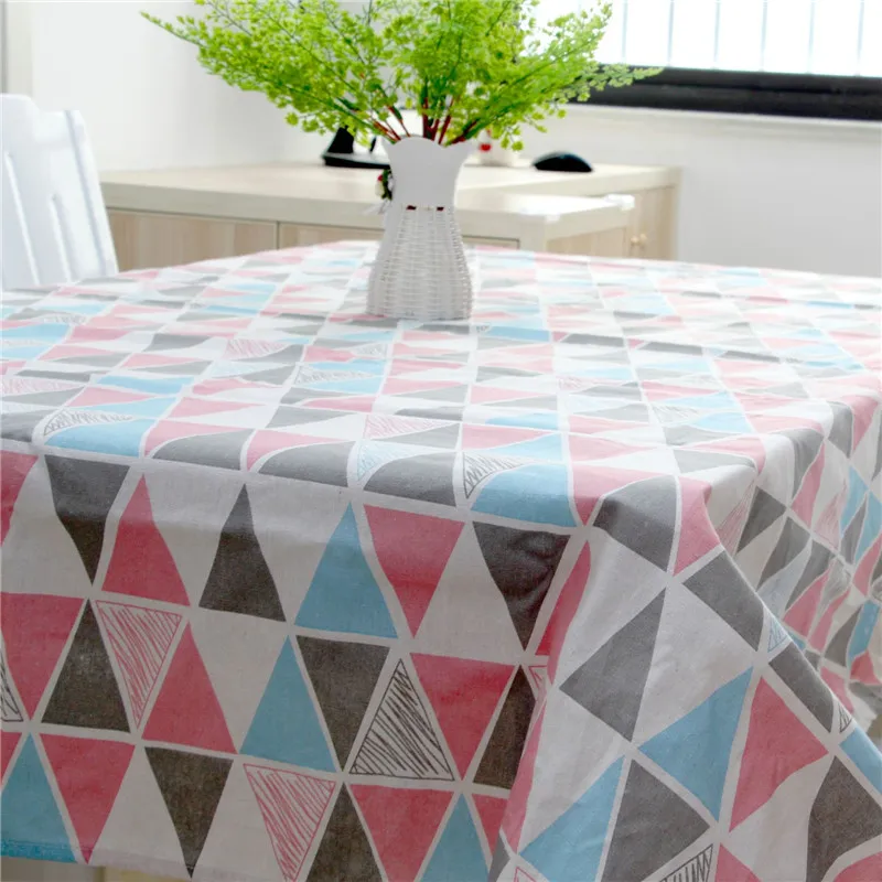 Europe Tablecloth Geomatical Line Cotton And Linen Table Cloth Cover Rectangular Elegant Home Party Wedding Decoration Tapete