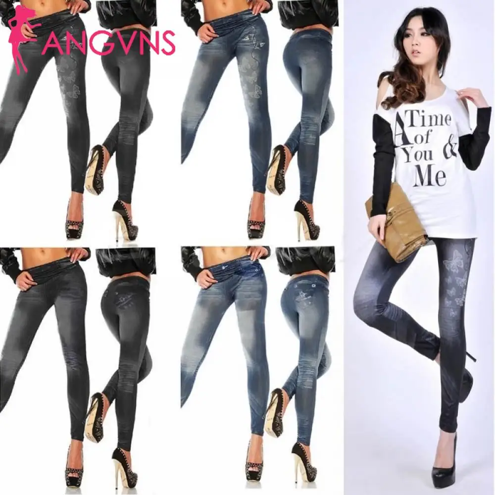 

Jeans for Women Elastic Slim Pencil Pants Printed Middle Waist Leggings Autumn Spring stripe RetroTrousers Pocket Ankle-Length