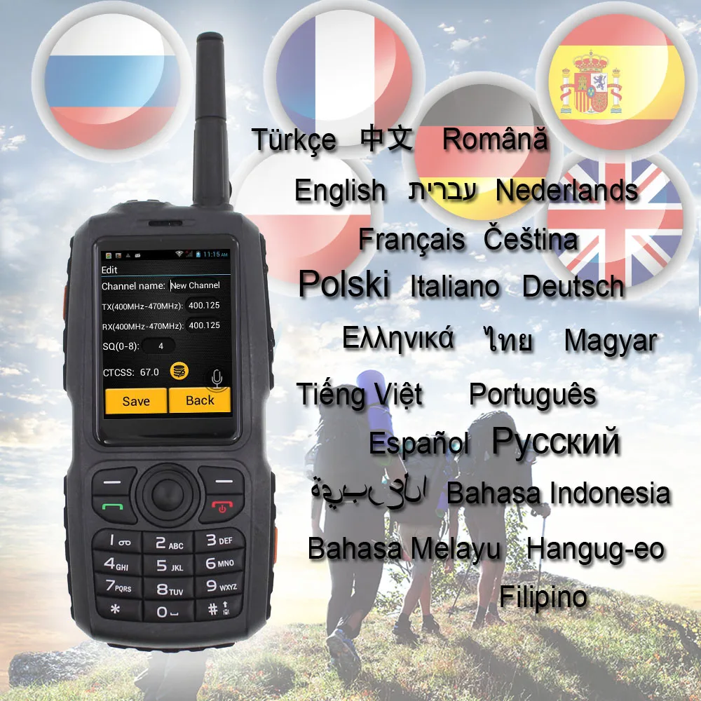 

A17 Walkie Talkie IP68 Waterproof Smart Phone Android 4.2 Dual SIM Smart Radio GPS Zello PTT 3G WCDMA Mobile phone