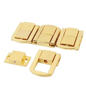 

4PCS Spring Loaded Gold Tone Metal Cases Boxes Chest Toggle Catch Lacth Lock
