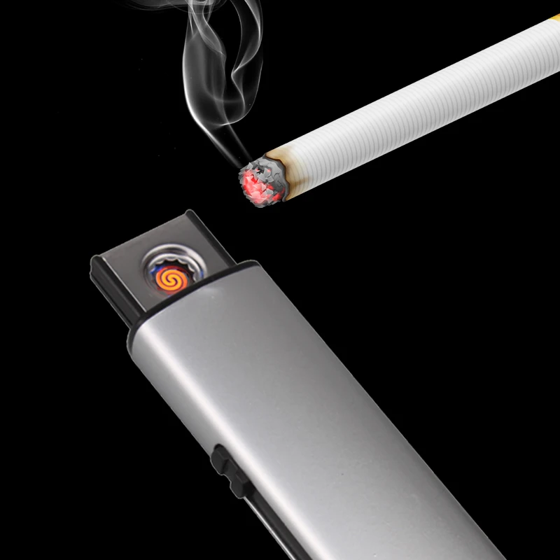 Hot Metal Lighter Flameless Windproof Cigarette Lighter Electronic
