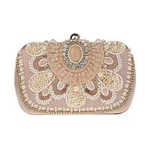 Женские вечерние сумки модные Украшенные жемчужными бусинами женские вечерние клатчи сумочка невесты сумка на плечо с цепочкой