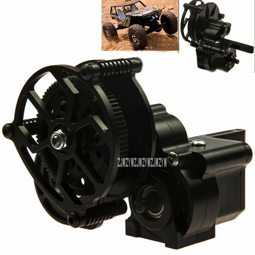 

New Hot Black 90018 90020 Upgrade Medium Wave Box Simulation Climbing Car Aluminum Alloy Transmission Case Gear Box Steel Gears