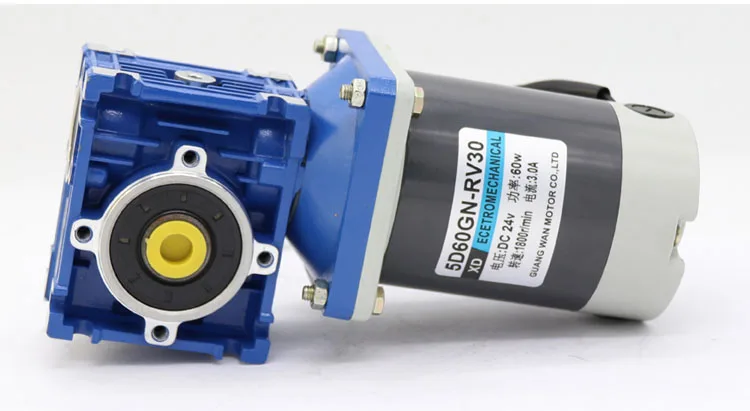 60W NMRV30 Worm Gear Motor 12V 24V DC Worm Reducer Motor RV30 Self-locking Gear CW CCW 60W NMRV30 Worm Gear Motor 12V 24V DC Worm Reducer Motor RV30 Self-locking Gear CW CCW
