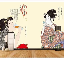 Custom wallpaper classical aesthetic female figure Japanese lady figure background wall decoration waterproof material Custom wallpaper classical aesthetic female figure Japanese lady figure background wall decoration waterproof material