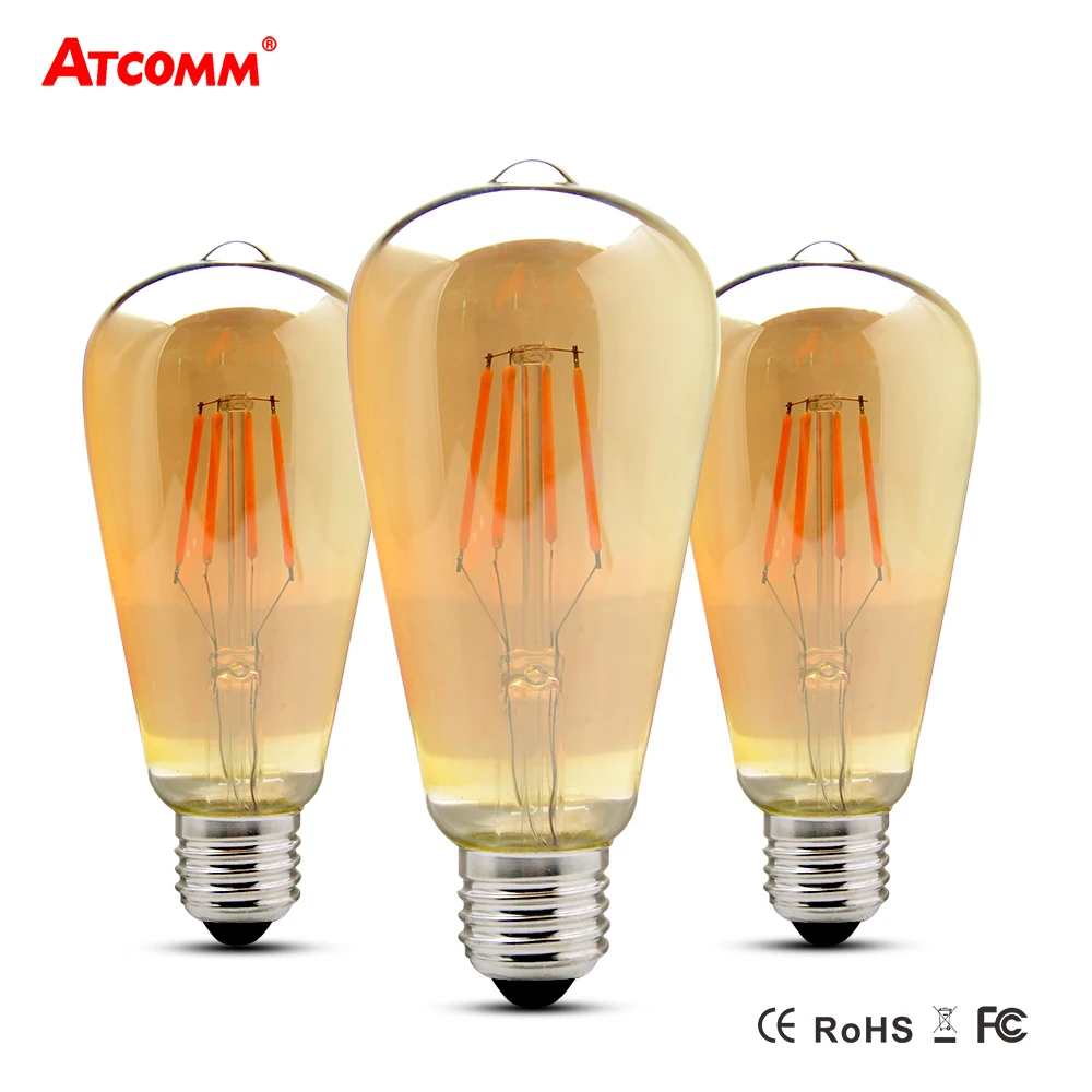 

E27 LED Filament Bulb 4W 6W 8W Ampoule LED E27 Vintage Antique Retro Edison Bombillas 110V 220V Dimmable ST64 LED Diode Lampada