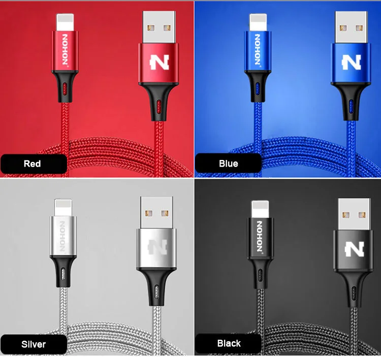 NOHON 8-контактный USB кабель для быстрой зарядки и синхронизации данных для iPhone 7, 7 Plus, 6, 6S Plus, iOS 10, 9, 8, iPad, Кабели USB для мобильных телефонов