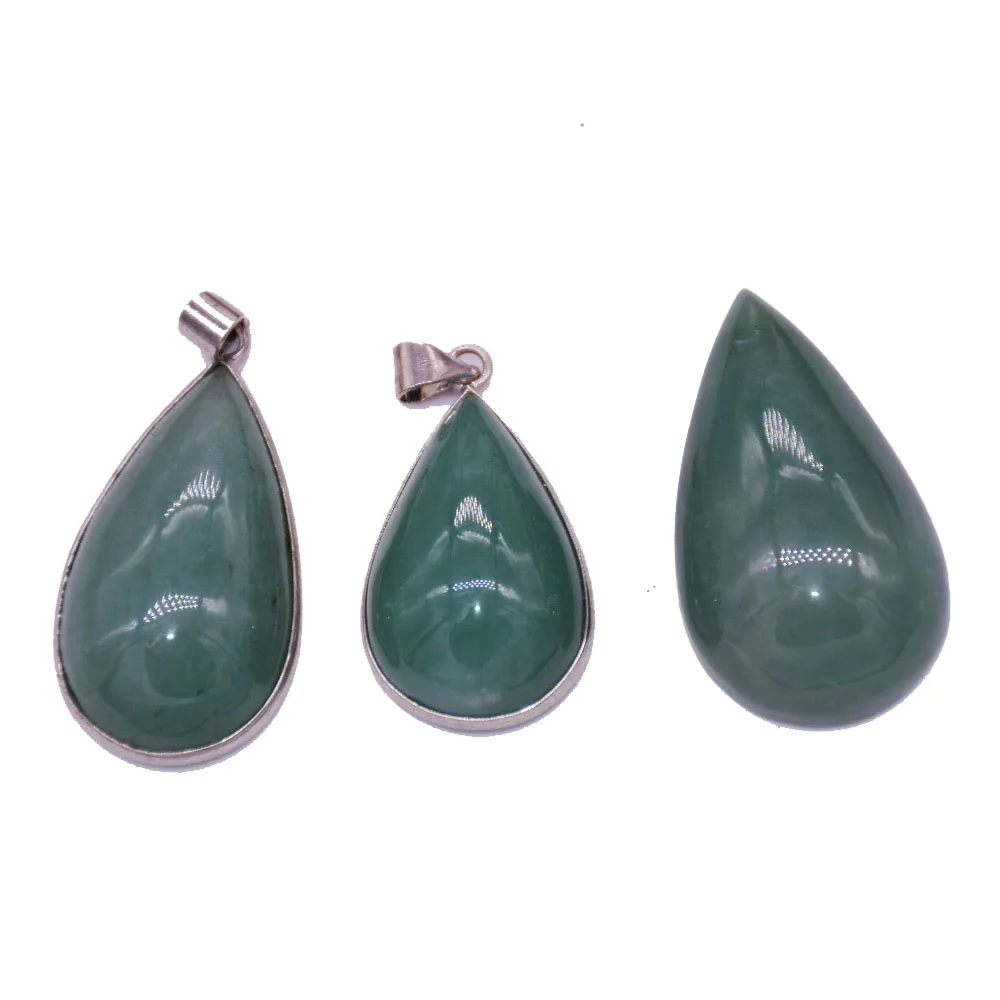 

Natural crystal quartz gem stone pendant for jewelry making women 2020 green aventurine quartz water drop femme accessories