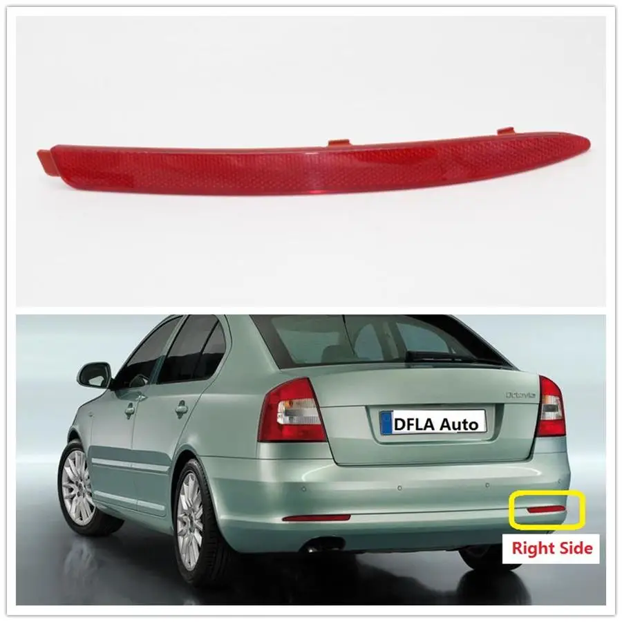 Right Rear Bumper Reflector 1Z0945105A 1Z0945106A 1 Pair Replacement for Skoda Octavia 2010-2014 Left