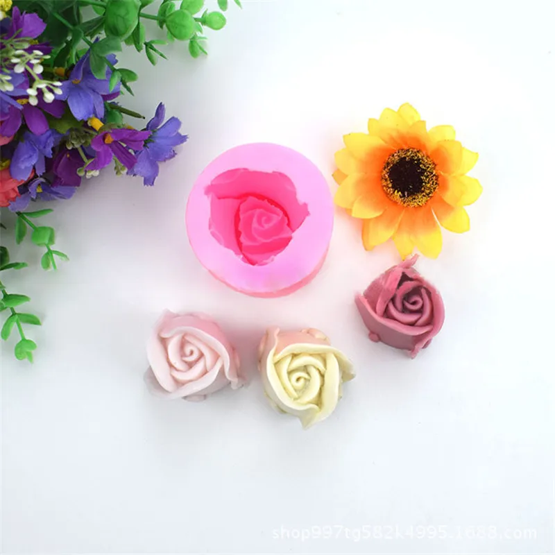 

1PC 3D Rose Flower Form Cake Silicone Molds Cookie Cutter Soap Fondant Confeitaria Moulds Kitchen Pastry Cake Decorating Tools