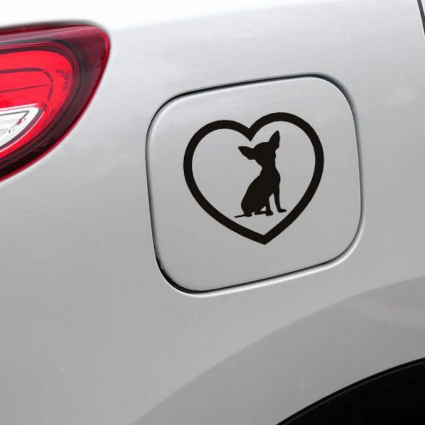 

Removable Cute Chihuahua Love Heart Dog Car Sticker Window Bumper Sticker Vinyl Home Decor Wall Sticker Switch Toilet Decal Y-86