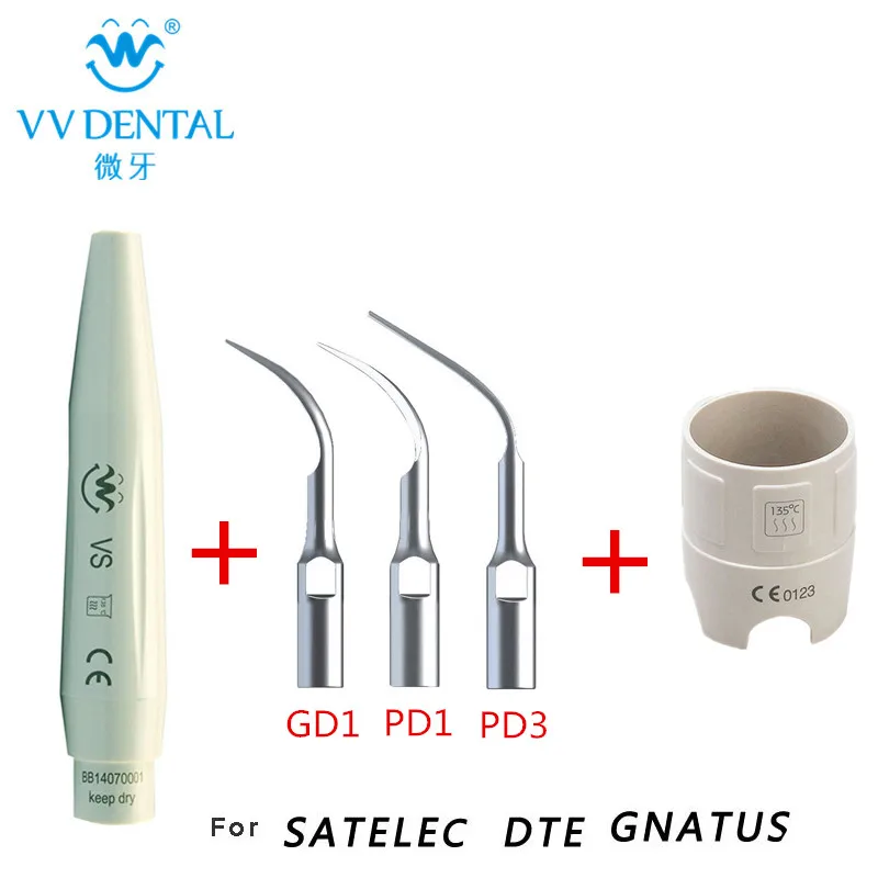 

Ultrasonic Dental Scaler handpiece with Tips and Torque Wrench Compatible With SATELEC/ DTE/GNATUS Dental Material equiment
