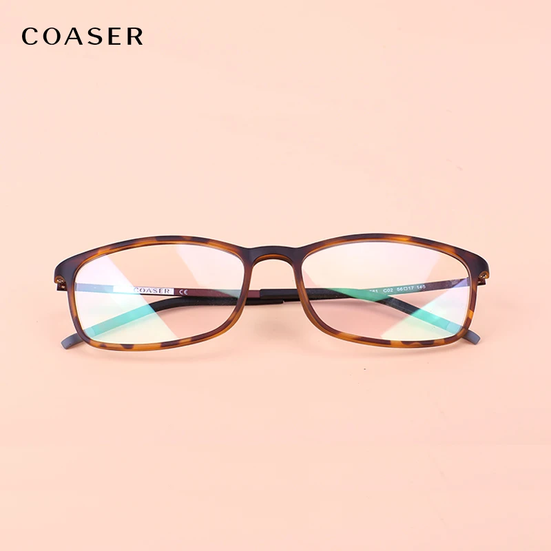 

COASER Square transparent clear glasses Vintage myopia Optical Prescription Men spectacle Frame women's frame degree eyeglasses