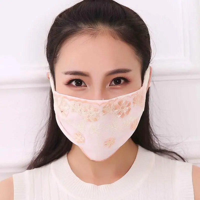 

Spring and summer new women Lace Breathable mask Bacteria proof mask Cycling Wearing Sunscreen dust anti-ultraviolet wind masks