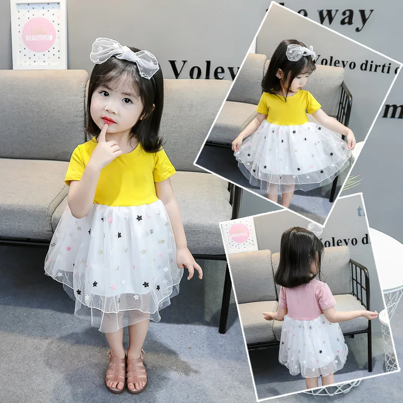 

Summer Explosion Girls Hanging Dresses Small Children Pentagonal Screen Princess Peng Peng dress Sending Hoop