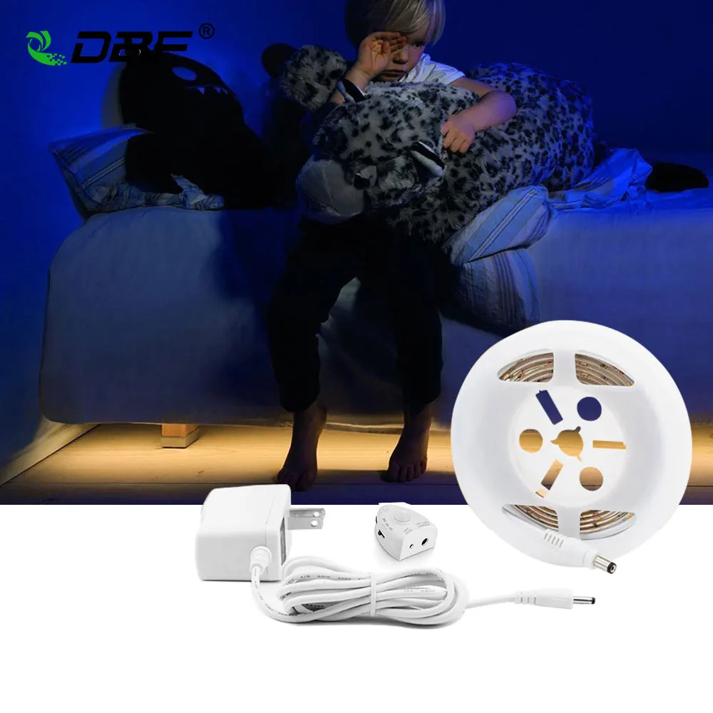 

Dimmable Motion Sensor Activated Bed Light,10%-100% Dimmable 2835SMD LED Night Light Strip+Automatic Shut Off Timer Cabinet Lamp