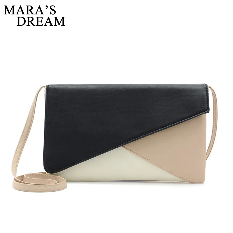 

Mara's Dream 2018 PU leather Women Envelope Messenger Bags Slim Patchwork Color Crossbody Shoulder Handbag Crossbody Bags