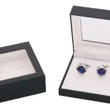 200 шт ювелирные изделия дисплей коробочки для запонок держатель для хранения верх окна черный белый бархат подушка коробка для подарка с прозрачным вырезом 86*90*35 мм