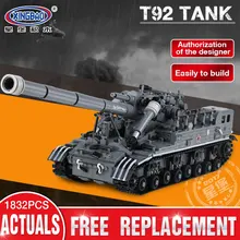XingBao 06001 1389 Pcs Criativo Série Militar Do T92 MOC Tanque Set Crianças Presentes Modelo de Educação Blocos de Construção de Tijolos Brinquedos