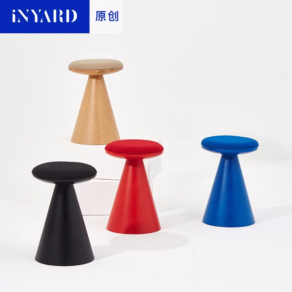 

[InYard original] wood stool minimalist shoes stool stool in the Nordic makeup soft sofa stool slobber ash
