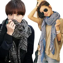 Прочный модный шарф высокого качества голубой и белый фарфоровый стиль тонкий срез шелковая нить женский шарф шаль