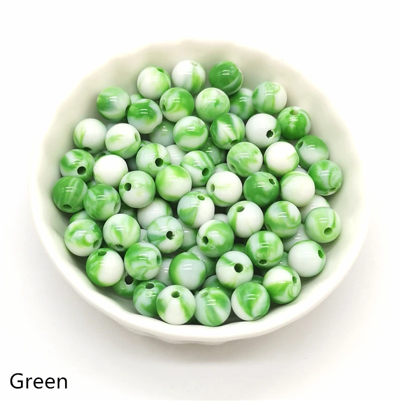 Green 50 шт 8 мм круглые бусины для изготовления ювелирных изделий Акриловые бусины разноцветные свободные бусины ювелирные изделия DIY Аксессуары# A16-26 - Цвет: Green
