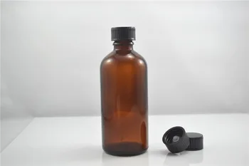 

100pcs Lot 100ml Amber glass bottle with Acid & Alkali Resistant Phenolic Screw cap for Light Sensitive Material Storage