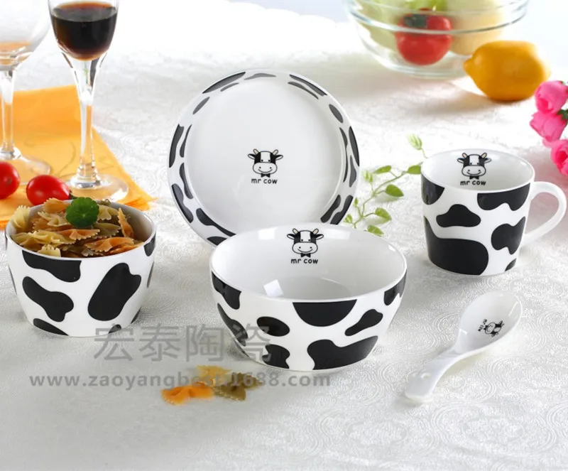 5 шт. мультяшная керамическая чаша Бытовая Посуда Костюм контейнер детский подарок декор для кухни набор посуды фарфоровая посуда - Цвет: Серый