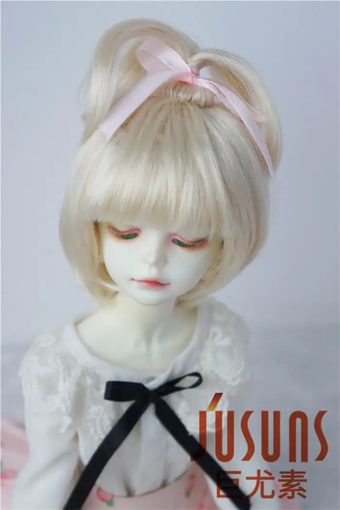 JD002 1/6 1/4 1/3 милый фонтан кукольный парик BJD парики Размер 6-7 дюймов 7-8 дюймов 8-9 дюймов кукольные волосы для модных кукольных аксессуаров - Цвет: 7-8inch Blond SM202