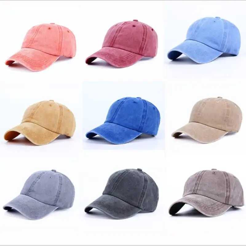 

WZCX 2019 New Vintage Denim Solid Color Unisex Baseball Cap Casual Tide Adjustable Spring Summer Hip Hop Cap Adult Cap