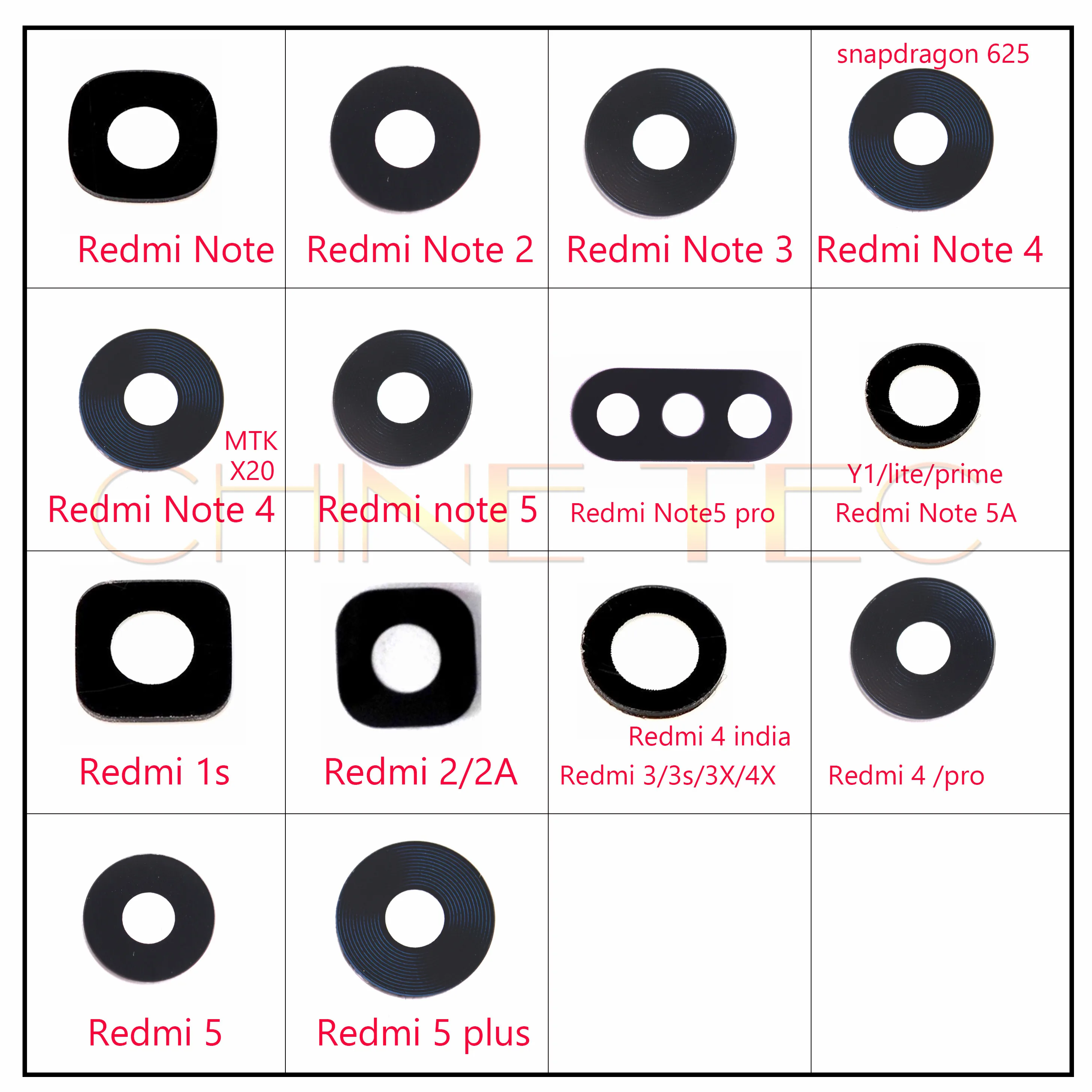 2 Pcs Rear Back Camera Lens Cover Per Xiaomi Redmi Nota 2 3 4 5 Pro Mtk Redmi 1 S 2 2A 3 3 S 3X4 4X5 5 Plus Pro Prime