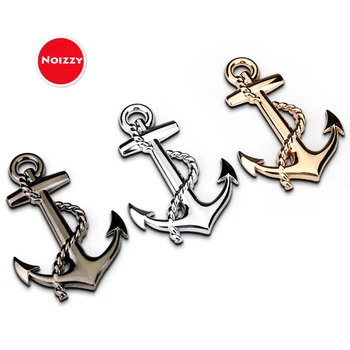 

Noizzy Anchor Cable Ho Sailor Ocean Logo Car Auto Badge Motorcycle Sticker Emblem 100% 3D Metal Chrome Gold Tuning Car-Styling