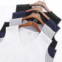 Мужской жилет из дышащей сетки, Быстросохнущий жилет из шелка с v-образным вырезом без рукавов, жилет с широкими плечами для фитнеса, тонкая сетка